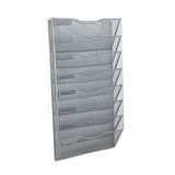 Maxbell 8 Pockets Wall File Holder Fashion Mail Paper Rack for Newspapers Mail files Silver