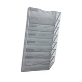 Maxbell 8 Pockets Wall File Holder Fashion Mail Paper Rack for Newspapers Mail files Silver