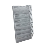 Maxbell 8 Pockets Wall File Holder Fashion Mail Paper Rack for Newspapers Mail files Silver