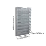 Maxbell 8 Pockets Wall File Holder Fashion Mail Paper Rack for Newspapers Mail files Silver