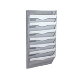 Maxbell 8 Pockets Wall File Holder Fashion Mail Paper Rack for Newspapers Mail files Silver