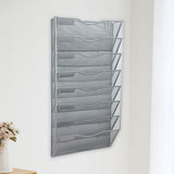 Maxbell 8 Pockets Wall File Holder Fashion Mail Paper Rack for Newspapers Mail files Silver
