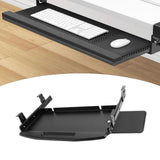 Maxbell Keyboard Tray Under Desk Keyboard Organizer Metal for Typing Keyboard Holder Black w Mouse Board