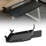 Maxbell Keyboard Tray Under Desk Keyboard Organizer Metal for Typing Keyboard Holder Black Beam w Mouse