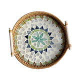 Maxbell Decorative Storage Tray Rattan Serving Tray for Restaurant Living Room Party