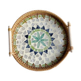 Maxbell Decorative Storage Tray Rattan Serving Tray for Restaurant Living Room Party