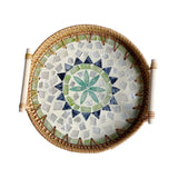 Maxbell Decorative Storage Tray Rattan Serving Tray for Restaurant Living Room Party