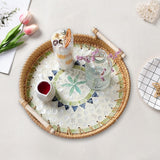 Maxbell Decorative Storage Tray Rattan Serving Tray for Restaurant Living Room Party