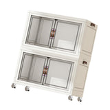 Maxbell Foldable Storage Cabinet Fashion Portable for Farmhouse Drawing Room Kitchen White 2 Layers 45 cm