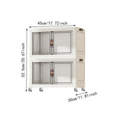 Maxbell Foldable Storage Cabinet Fashion Portable for Farmhouse Drawing Room Kitchen White 2 Layers 45 cm