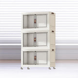 Maxbell Foldable Storage Cabinet Fashion Portable for Farmhouse Drawing Room Kitchen White 3 Layers 45 cm