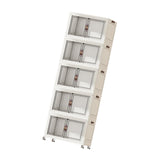 Maxbell Foldable Storage Cabinet Fashion Portable for Farmhouse Drawing Room Kitchen White 5 Layers 45 cm