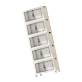 Maxbell Foldable Storage Cabinet Fashion Portable for Farmhouse Drawing Room Kitchen White 5 Layers 45 cm