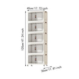 Maxbell Foldable Storage Cabinet Fashion Portable for Farmhouse Drawing Room Kitchen White 5 Layers 45 cm