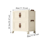 Maxbell Foldable Storage Cabinet Fashion Portable for Farmhouse Drawing Room Kitchen Beige 2 Layers 45 cm