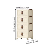 Maxbell Foldable Storage Cabinet Fashion Portable for Farmhouse Drawing Room Kitchen Beige 4 Layers 45 cm