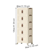 Maxbell Foldable Storage Cabinet Fashion Portable for Farmhouse Drawing Room Kitchen Beige 5 Layers 45 cm