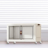 Maxbell Foldable Storage Cabinet Fashion Portable for Farmhouse Drawing Room Kitchen White 1 Layer 55 cm
