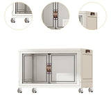 Maxbell Foldable Storage Cabinet Fashion Portable for Farmhouse Drawing Room Kitchen White 1 Layer 55 cm