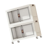 Maxbell Foldable Storage Cabinet Fashion Portable for Farmhouse Drawing Room Kitchen White 2 Layers 55 cm