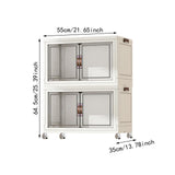Maxbell Foldable Storage Cabinet Fashion Portable for Farmhouse Drawing Room Kitchen White 2 Layers 55 cm
