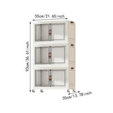 Maxbell Foldable Storage Cabinet Fashion Portable for Farmhouse Drawing Room Kitchen White 3 Layers 55 cm