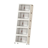 Maxbell Foldable Storage Cabinet Fashion Portable for Farmhouse Drawing Room Kitchen White 5 Layers 55 cm
