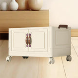 Maxbell Foldable Storage Cabinet Fashion Portable for Farmhouse Drawing Room Kitchen Beige  1 Layer 55 cm