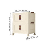 Maxbell Foldable Storage Cabinet Fashion Portable for Farmhouse Drawing Room Kitchen Beige 2 Layers 55 cm