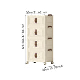 Maxbell Foldable Storage Cabinet Fashion Portable for Farmhouse Drawing Room Kitchen Beige 4 Layers 55 cm