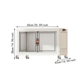 Maxbell Foldable Storage Cabinet Fashion Portable for Farmhouse Drawing Room Kitchen White 1 Layer 65 cm