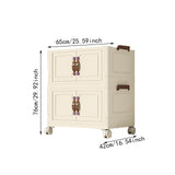 Maxbell Foldable Storage Cabinet Fashion Portable for Farmhouse Drawing Room Kitchen Beige 2 Layers 65 cm