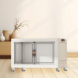 Maxbell Foldable Storage Cabinet Fashion Portable for Farmhouse Drawing Room Kitchen White 1 Layer 70 cm