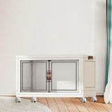 Maxbell Foldable Storage Cabinet Fashion Portable for Farmhouse Drawing Room Kitchen White 1 Layer 70 cm
