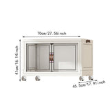 Maxbell Foldable Storage Cabinet Fashion Portable for Farmhouse Drawing Room Kitchen White 1 Layer 70 cm