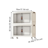 Maxbell Foldable Storage Cabinet Fashion Portable for Farmhouse Drawing Room Kitchen White 2 Layers 70 cm