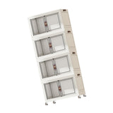 Maxbell Foldable Storage Cabinet Fashion Portable for Farmhouse Drawing Room Kitchen White 4 Layers 70 cm