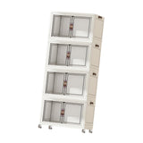 Maxbell Foldable Storage Cabinet Fashion Portable for Farmhouse Drawing Room Kitchen White 4 Layers 70 cm