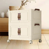 Maxbell Foldable Storage Cabinet Fashion Portable for Farmhouse Drawing Room Kitchen Beige 2 Layers 70 cm