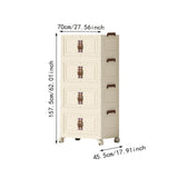 Maxbell Foldable Storage Cabinet Fashion Portable for Farmhouse Drawing Room Kitchen Beige 4 Layers 70 cm