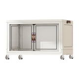 Maxbell Foldable Storage Cabinet Fashion Portable for Farmhouse Drawing Room Kitchen White 1 Layer 75 cm