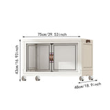 Maxbell Foldable Storage Cabinet Fashion Portable for Farmhouse Drawing Room Kitchen White 1 Layer 75 cm