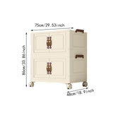 Maxbell Foldable Storage Cabinet Fashion Portable for Farmhouse Drawing Room Kitchen Beige 2 Layers 75 cm