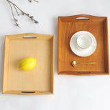 Maxbell Wooden Rectangular Serving Tray Wood Plate for Tea House Kitchen Dining Room Brown
