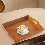 Maxbell Wooden Rectangular Serving Tray Wood Plate for Tea House Kitchen Dining Room Brown