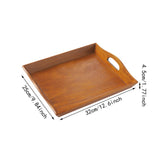 Maxbell Wooden Rectangular Serving Tray Wood Plate for Tea House Kitchen Dining Room Brown