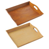 Maxbell Wooden Rectangular Serving Tray Wood Plate for Tea House Kitchen Dining Room Brown