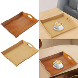 Maxbell Wooden Rectangular Serving Tray Wood Plate for Tea House Kitchen Dining Room Brown
