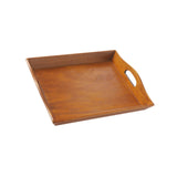 Maxbell Wooden Rectangular Serving Tray Wood Plate for Tea House Kitchen Dining Room Brown