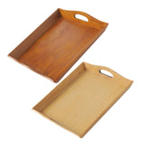Maxbell Wooden Rectangular Serving Tray Wood Plate for Tea House Kitchen Dining Room Brown
